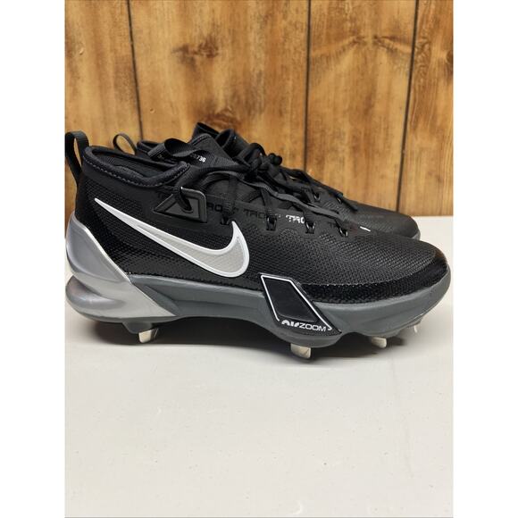 Nike Force Zoom Trout 9 Elite Metal Baseball Cleats Black FB2906-003 Mens Sz 8 - Picture 1 of 5